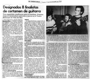 Diario Concurso Internacional Viña del Mar Chile 1988'